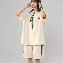 画像をギャラリービューアに読み込む, 夏ルーズ半袖ショートパンツカジュアルスポーツスーツ2ピース韓国カジュアルスーツ