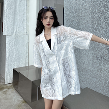 画像をギャラリービューアに読み込む, ゆったり半袖シャツジャケット 透けジャケット