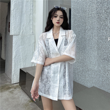 画像をギャラリービューアに読み込む, ゆったり半袖シャツジャケット 透けジャケット