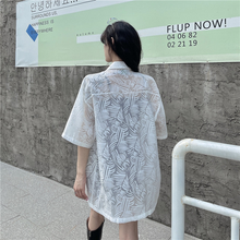 画像をギャラリービューアに読み込む, ゆったり半袖シャツジャケット 透けジャケット