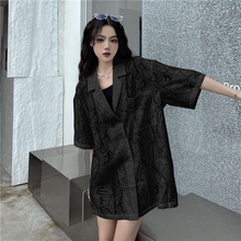 画像をギャラリービューアに読み込む, ゆったり半袖シャツジャケット 透けジャケット