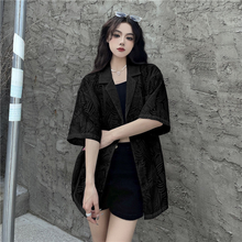 画像をギャラリービューアに読み込む, ゆったり半袖シャツジャケット 透けジャケット