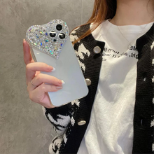 画像をギャラリービューアに読み込む, ファッションラブパターンiphone携帯電話ケース透明携帯電話ケースューやラインストーンを敷き詰めたiphoneケース