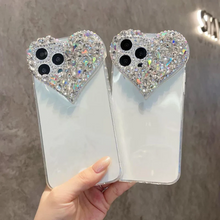 画像をギャラリービューアに読み込む, ファッションラブパターンiphone携帯電話ケース透明携帯電話ケースューやラインストーンを敷き詰めたiphoneケース