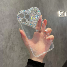 画像をギャラリービューアに読み込む, ファッションラブパターンiphone携帯電話ケース透明携帯電話ケースューやラインストーンを敷き詰めたiphoneケース