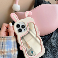 画像をギャラリービューアに読み込む, 韓国の可愛いiPhoneケースミラー付き うさぎ シリコン iphoneケース 背面にミラーデザインを施しiphoneケース