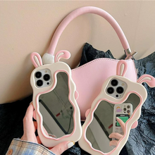 画像をギャラリービューアに読み込む, 韓国の可愛いiPhoneケースミラー付き うさぎ シリコン iphoneケース 背面にミラーデザインを施しiphoneケース