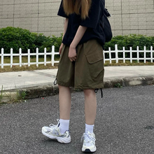 画像をギャラリービューアに読み込む, 薄手パンツ レディース 夏 ゆったり レトロ ハイウエスト スリム 5点パンツ オーバーオール ショートパンツ ワイドレッグ カジュアルパンツ