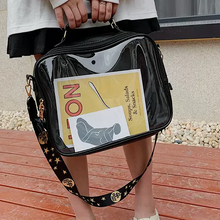 画像をギャラリービューアに読み込む, 新しい韓国語バージョンの透明バックパックシングルショルダーバックパックショルダーバッグメッセンジャーバッグ人形バッグ大容量バッグかわいい学生通学