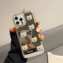 画像をギャラリービューアに読み込む, 韓国ファッションくま ミラー iphoneケースアニマル 鏡スマホケースかわいいケースiPhone 15