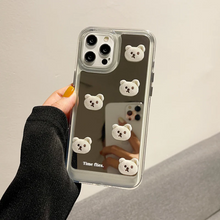 画像をギャラリービューアに読み込む, 韓国ファッションくま ミラー iphoneケースアニマル 鏡スマホケースかわいいケースiPhone 15