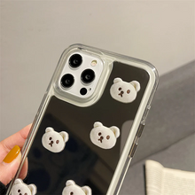 画像をギャラリービューアに読み込む, 韓国ファッションくま ミラー iphoneケースアニマル 鏡スマホケースかわいいケースiPhone 15