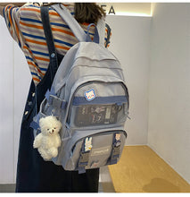 画像をギャラリービューアに読み込む, 大容量カジュアルバッグ バックパックリュック韓国風おしゃれ 中学 大学 学生 シンプル 通勤 軽量通学