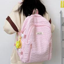 画像をギャラリービューアに読み込む, 韓国ファッションふんわりリュックカジュアル ワッフルバッグくしゅフワバックパック通勤 通学