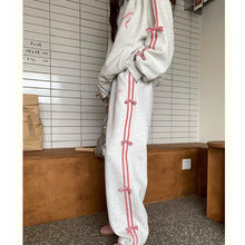 画像をギャラリービューアに読み込む, 2セットアップパーカーアウターとパンツベルベットリボンデザインパーカーアウターカジュアルレディース