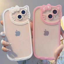 画像をギャラリービューアに読み込む, 猫耳デザイン 耐衝撃 全周囲レンズ保護 iPhone15 iPhone16 iPhone14対応 クリアスマホケース