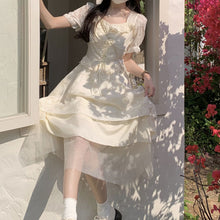 画像をギャラリービューアに読み込む, ファッションイレギュラー半袖レースワンピースフレンチ ガーリーかわいいシャツ ワンピ