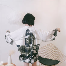 画像をギャラリービューアに読み込む, 原宿系ダンス洋服半袖龍柄 ドラゴン派手 カワ な 服 原宿 個性派トップスレデイーズカジュアルシャツ