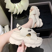 画像をギャラリービューアに読み込む, レトロ厚底スポーツサンダルジュアルシューズ学生通学クロスベルト靴 韓国ファッション