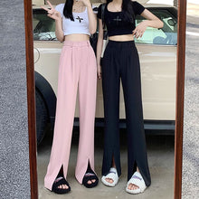 画像をギャラリービューアに読み込む, 韓国っぱフレアパンツフロントスリットカジュアルレデイーズ気質パンツ