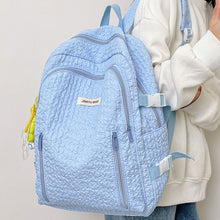 画像をギャラリービューアに読み込む, 韓国ファッションふんわりリュックカジュアル ワッフルバッグくしゅフワバックパック通勤 通学