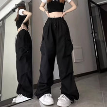 画像をギャラリービューアに読み込む, ジャズダンス用 レディース ヒップホップ カーゴパンツ アメリカンリトロ ワイドレッグ スウェットパンツ