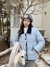 画像をギャラリービューアに読み込む, Poloポロカラーコットンコート秋冬厚くて暖かいルーズコットンコート韓国ファッションレデイーズカジュアトップス