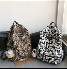 画像をギャラリービューアに読み込む, 韓国系ヒョウ柄バックパック アニマル柄 カジュアル大容量通学ヒョウ柄リュック