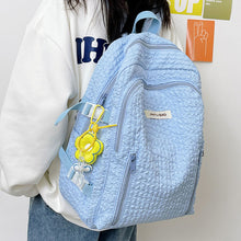 画像をギャラリービューアに読み込む, 韓国ファッションふんわりリュックカジュアル ワッフルバッグくしゅフワバックパック通勤 通学