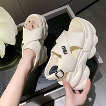 画像をギャラリービューアに読み込む, レトロ厚底スポーツサンダルジュアルシューズ学生通学クロスベルト靴 韓国ファッション