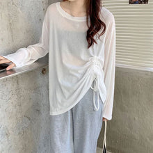 画像をギャラリービューアに読み込む, 韓国ファッションシルクサンスクリーントップスレースアップルーズ透明レデイーズ