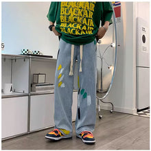 画像をギャラリービューアに読み込む, 原宿系落書き伸縮性ウエストメンズデニムパンツ