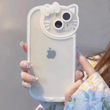 画像をギャラリービューアに読み込む, 猫耳デザイン 耐衝撃 全周囲レンズ保護 iPhone15 iPhone16 iPhone14対応 クリアスマホケース