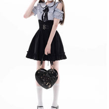 画像をギャラリービューアに読み込む, 2点セットアップ原宿系ダンス地雷系シャツと プリーツスカートトラップドレスレデイーズ