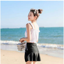 画像をギャラリービューアに読み込む, セットアップスタイルアップ 水着 タンキニ ビキニ ボリューム袖かわいいガーリー痩せて見える水着