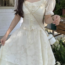 画像をギャラリービューアに読み込む, ファッションイレギュラー半袖レースワンピースフレンチ ガーリーかわいいシャツ ワンピ