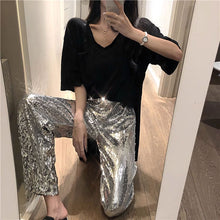 画像をギャラリービューアに読み込む, 韓国ファッションストリート系 ピカピカスケーター ダンス衣装個性派 パンツレディース