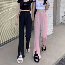 画像をギャラリービューアに読み込む, 韓国っぱフレアパンツフロントスリットカジュアルレデイーズ気質パンツ