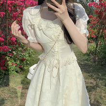 画像をギャラリービューアに読み込む, ファッションイレギュラー半袖レースワンピースフレンチ ガーリーかわいいシャツ ワンピ