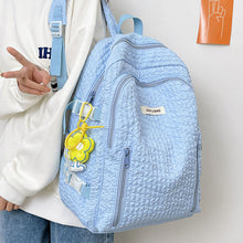 画像をギャラリービューアに読み込む, 韓国ファッションふんわりリュックカジュアル ワッフルバッグくしゅフワバックパック通勤 通学
