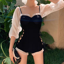 画像をギャラリービューアに読み込む, 水着 おしゃれワンピース ビキニ 韓国っぱスイムウェア背 空き 水着フェミニン