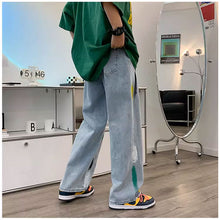 画像をギャラリービューアに読み込む, 原宿系落書き伸縮性ウエストメンズデニムパンツ