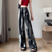 画像をギャラリービューアに読み込む, 原宿系ダンス洋服ハイウエスト タイダイパンツボトムス イージーパンツレデイーズカジュアルパンツシフォンワイドレッグパンツ