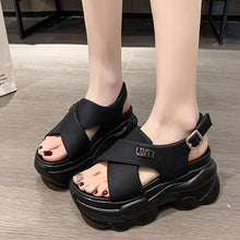 画像をギャラリービューアに読み込む, レトロ厚底スポーツサンダルジュアルシューズ学生通学クロスベルト靴 韓国ファッション