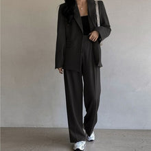 画像をギャラリービューアに読み込む, 2点セットジャケット と ワイドパンツかっこいいセット韓国っぱレデイーズカジュアルゆったり セット