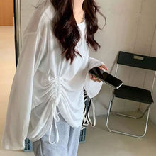 画像をギャラリービューアに読み込む, 韓国ファッションシルクサンスクリーントップスレースアップルーズ透明レデイーズ