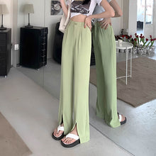 画像をギャラリービューアに読み込む, 韓国っぱフレアパンツフロントスリットカジュアルレデイーズ気質パンツ
