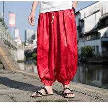 画像をギャラリービューアに読み込む, ストリート系シンプルゆったりカジュアルパンツメンズクールな生地ドラゴンパターン