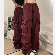 画像をギャラリービューアに読み込む, ジャズダンス用 レディース ヒップホップ カーゴパンツ アメリカンリトロ ワイドレッグ スウェットパンツ