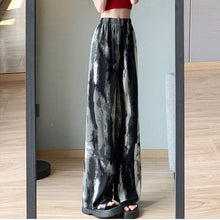 画像をギャラリービューアに読み込む, 原宿系ダンス洋服ハイウエスト タイダイパンツボトムス イージーパンツレデイーズカジュアルパンツシフォンワイドレッグパンツ